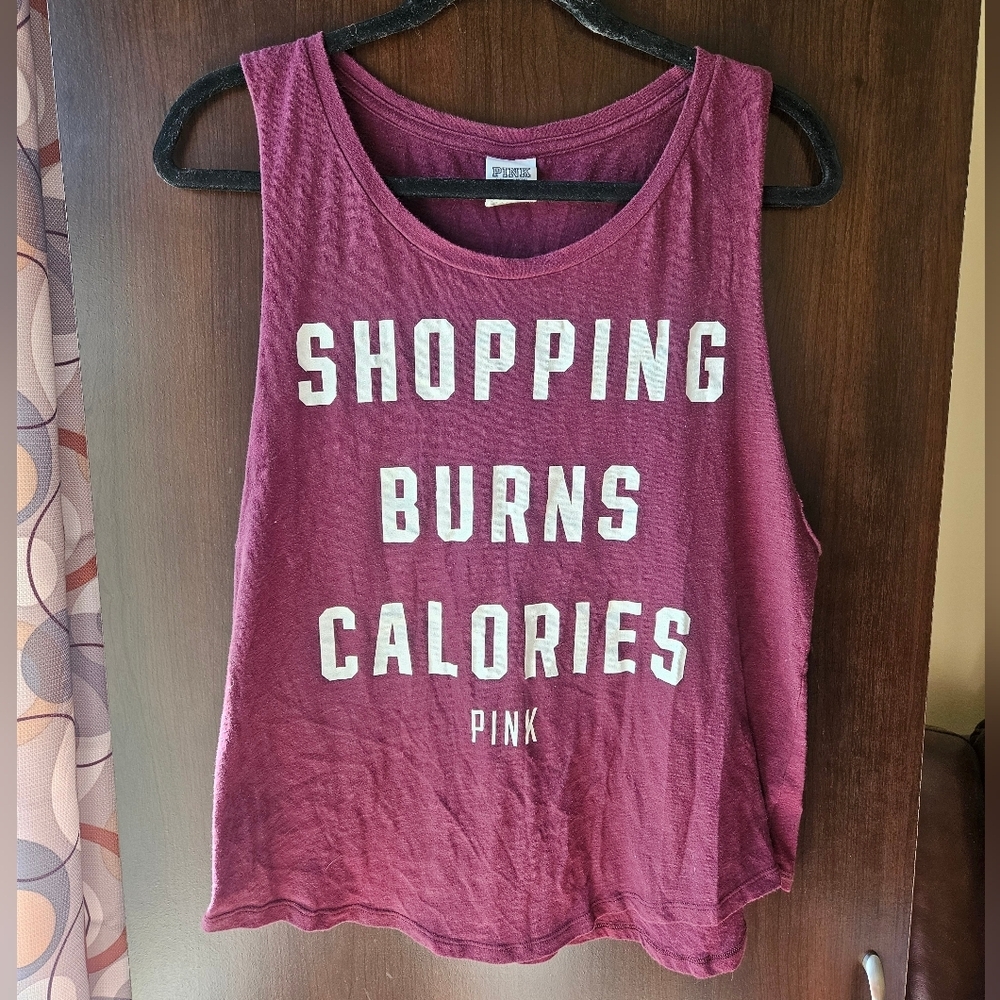 Y2K PINK Victoria's Secret Women's Burgundy Tank Top Size Medium